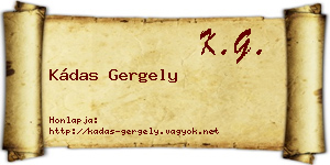 Kádas Gergely névjegykártya